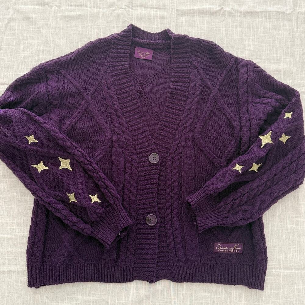 Taylor Swift | authentic Speak Now (TV) purple cardigan knit sweater | XL/2XL